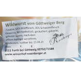 Wildwurst vom Göttweiger Berg