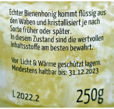 Bio-Akazienhonig mit Wabe 250g